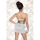 Strapless jurk met pailletten wit