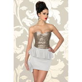 Strapless jurk met pailletten wit
