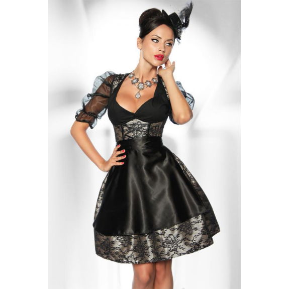 4-delige zwarte dirndl