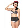 Vintage bandeau-bikini gestreept