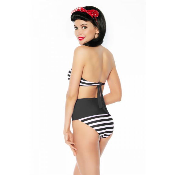 Vintage bandeau-bikini gestreept