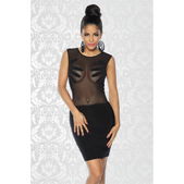 Partyjurk mesh top zwart