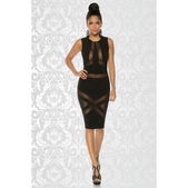 Partyjurk open mesh zwart