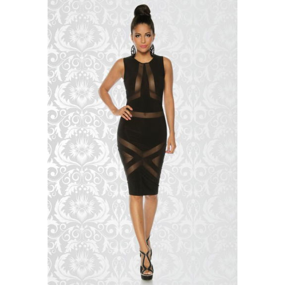 Partyjurk open mesh zwart
