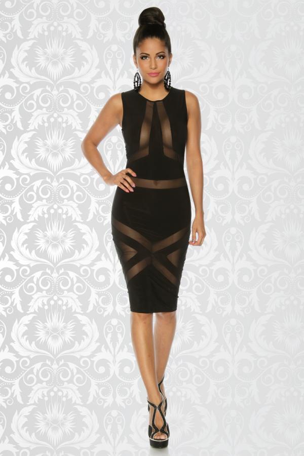 Partyjurk open mesh zwart - afbeelding 4