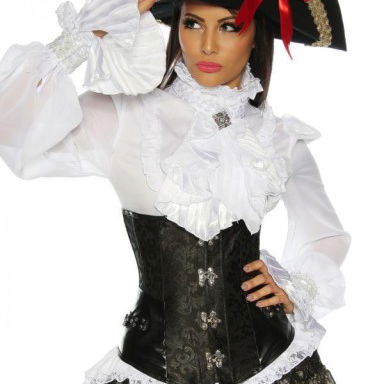 Onderbustcorset zwart siersluiting