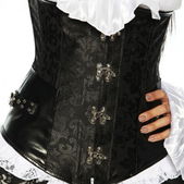 Onderbustcorset zwart siersluiting