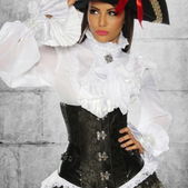 Onderbustcorset zwart siersluiting