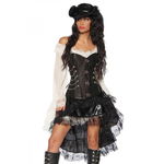 Corset zwart met kettingen