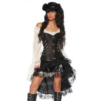 Corset zwart met kettingen