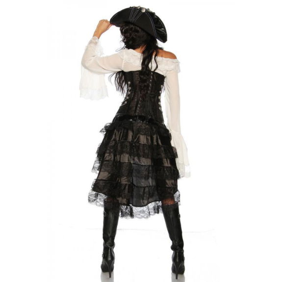 Corset zwart met kettingen