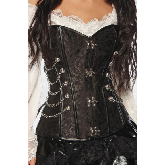 Corset zwart met kettingen