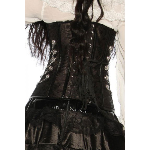 Corset zwart met kettingen