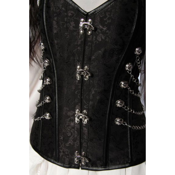 Corset zwart met kettingen