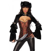 Getailleerd koperbruin corset