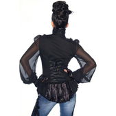 Blouse met jabot zwart