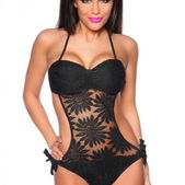 Zwarte haltermonokini