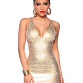 Shapedress goud smalle bandjes