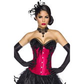 Burlesque corset zwart-rood