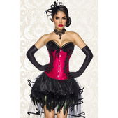 Burlesque corset zwart-rood