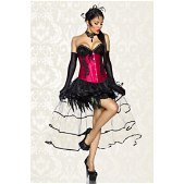 Burlesque corset zwart-rood