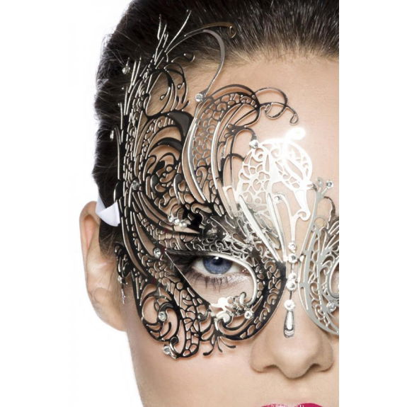 Extravagant metalen masker zilver
