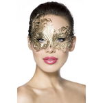 Extravagant metalen masker goud Extravagant metalen masker goud