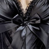 Burlesque satijnen corset zwart