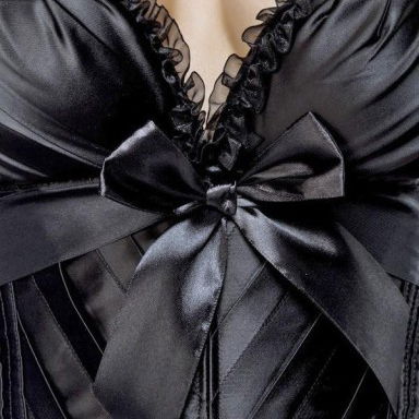Burlesque satijnen corset zwart