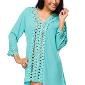 Zomerse tuniek azuurblauw