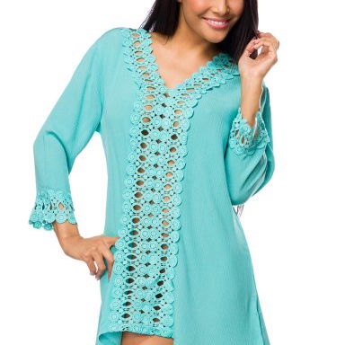 Zomerse tuniek azuurblauw