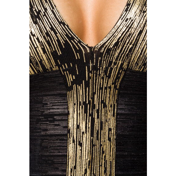 Shapedress zwart-goud