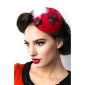 Fascinator rood-zwart