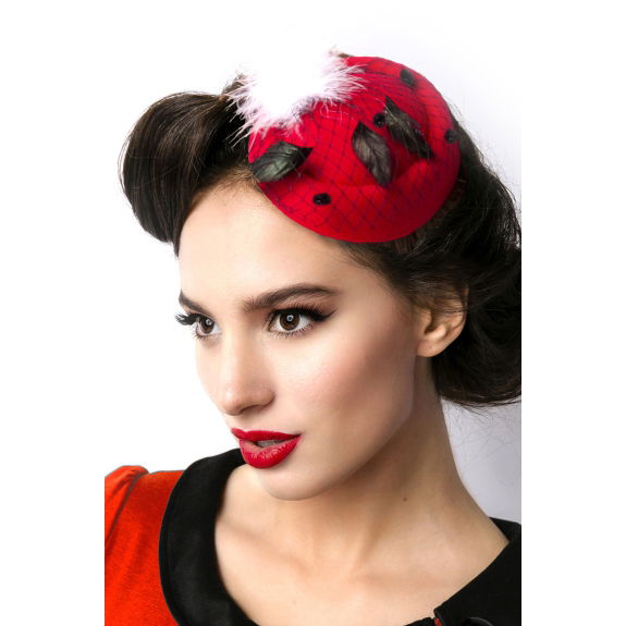 Fascinator rood-zwart