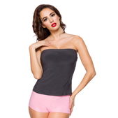 Strapless top grijs