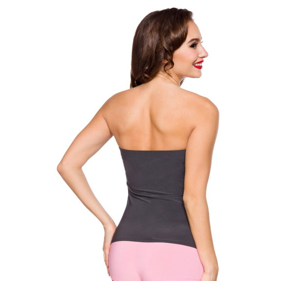 Strapless top grijs