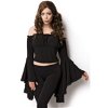 Korte top met trompetmouwen zwart Korte top met trompetmouwen zwart