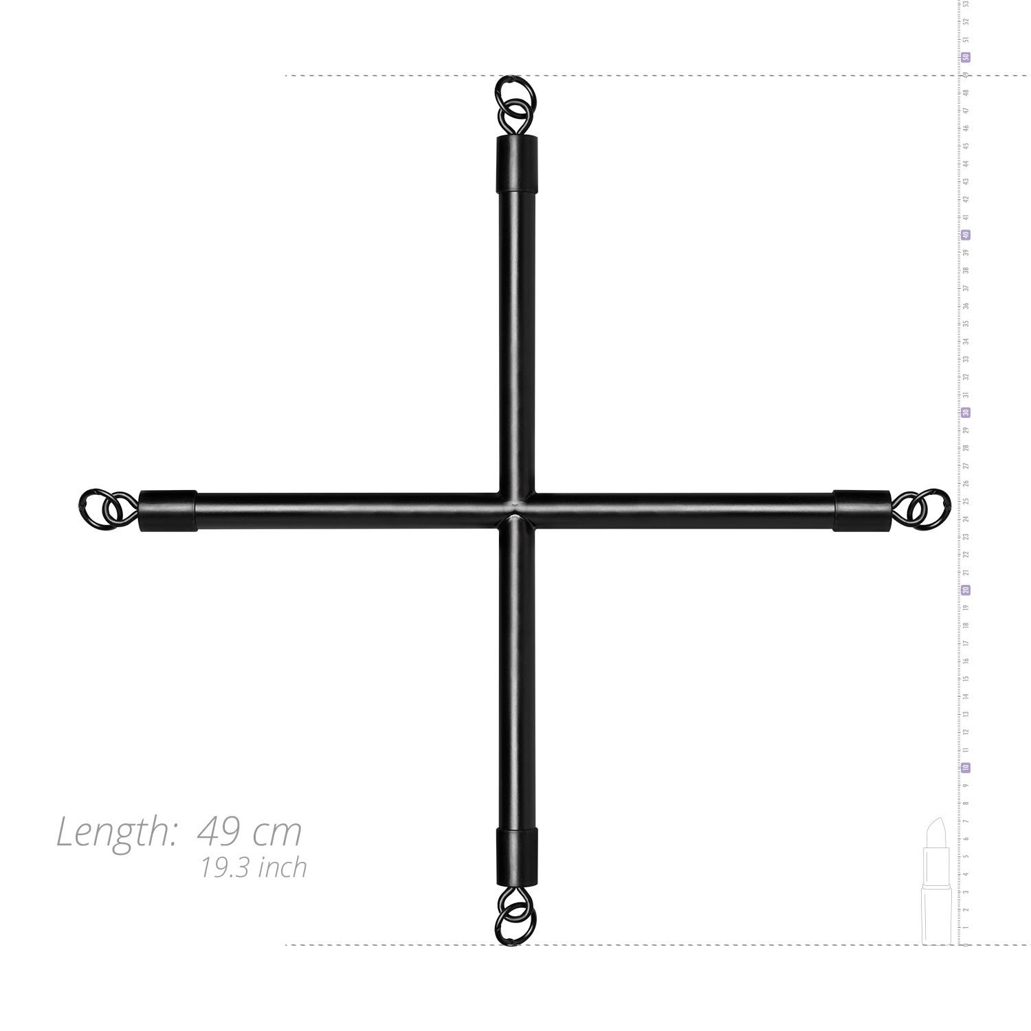 Hog Tie Cross Stang Met Boeien - Zwart - afbeelding 7