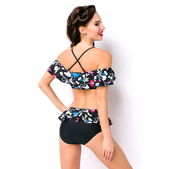 bikini zwart floral