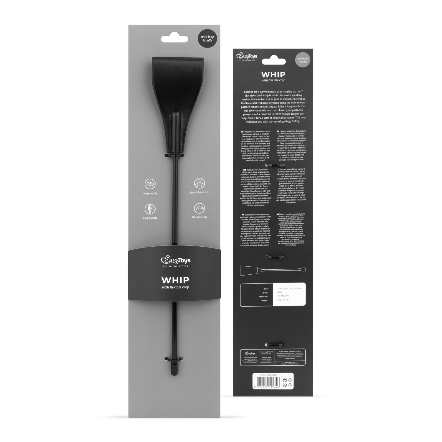 Easytoys Fetish - Zwarte Zweep - 42,5 cm - afbeelding 2