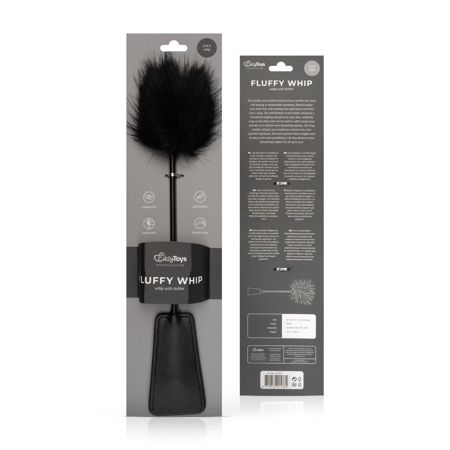 Easytoys Fetish - Fluffy Kietelaar en Zweepje in 1 - Zwa - afbeelding 7