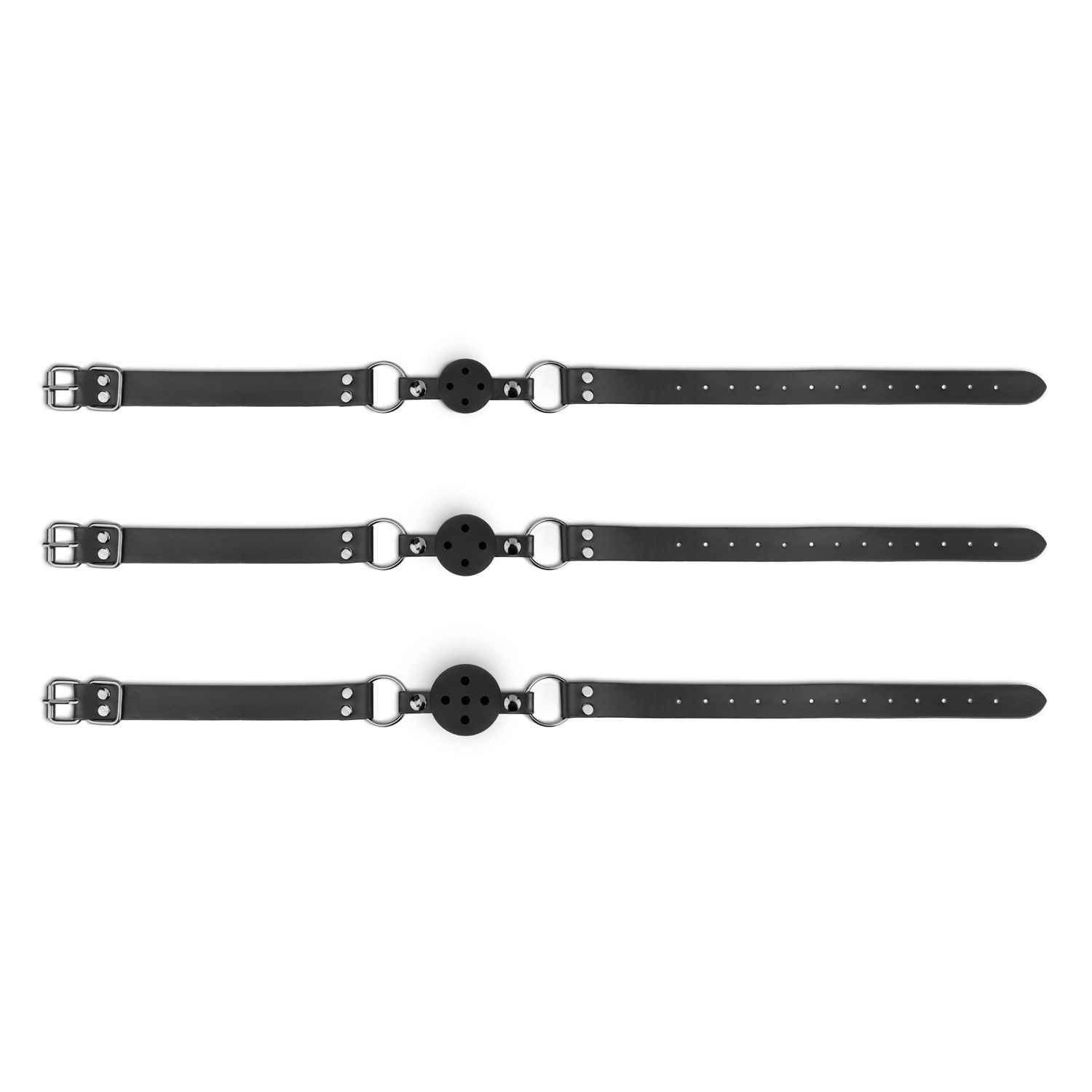 Bedroom Fantasies - Set van 3 Ball Gags - Zwart - afbeelding 3