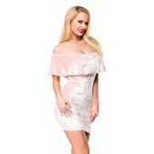 fluwelen jurk roze