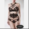3-delige zwarte lingerieset riempjes 3-delige zwarte lingerieset riempjes