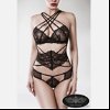 3-delige zwarte lingerieset riempjes