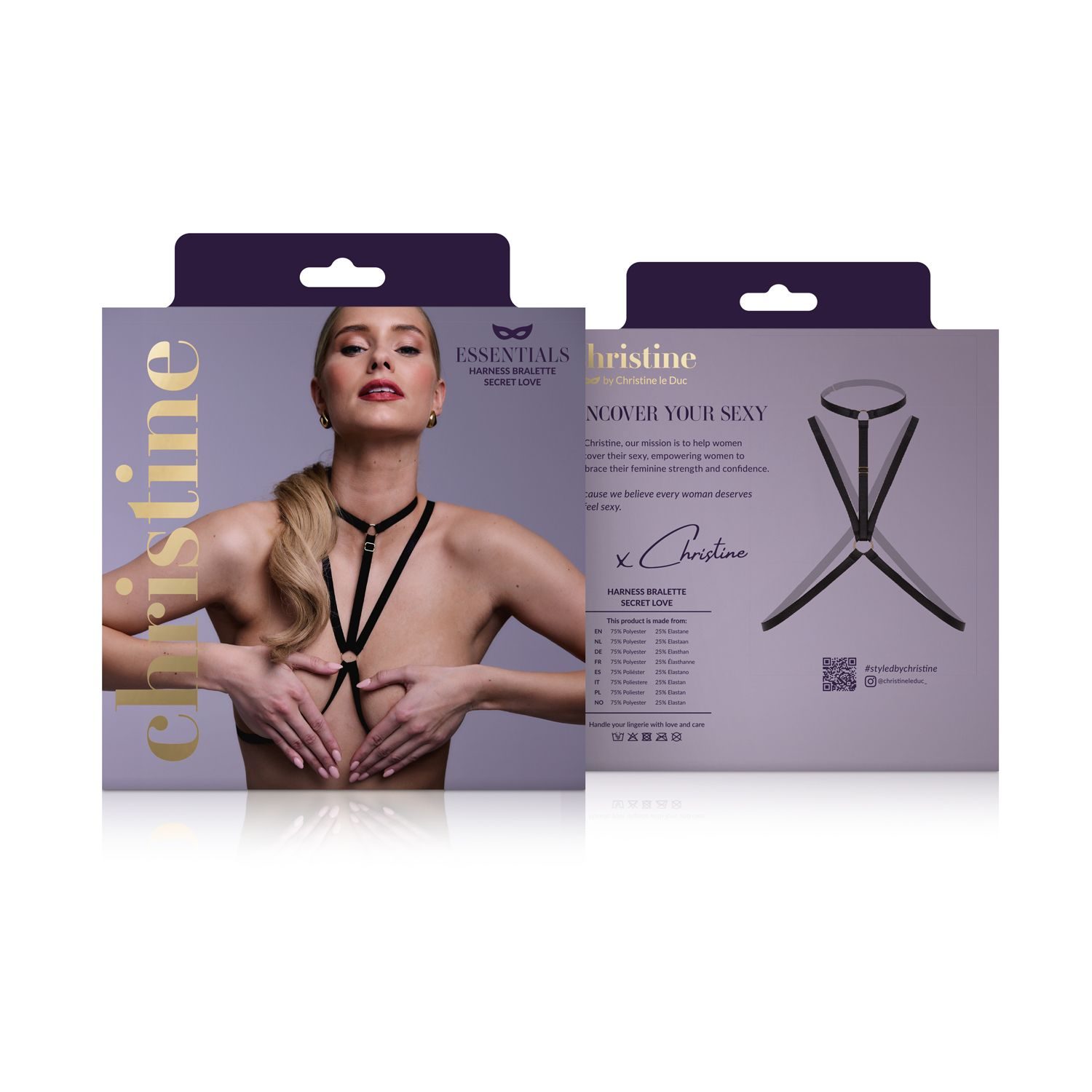 Christine - Strappy Harness Bralette Secret Love- black - afbeelding 7