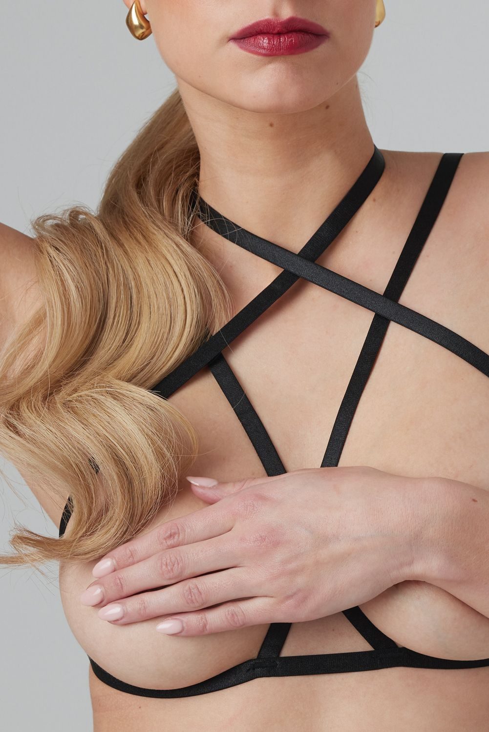 Christine - Strappy Harness Bralette Fia - zwart - afbeelding 3