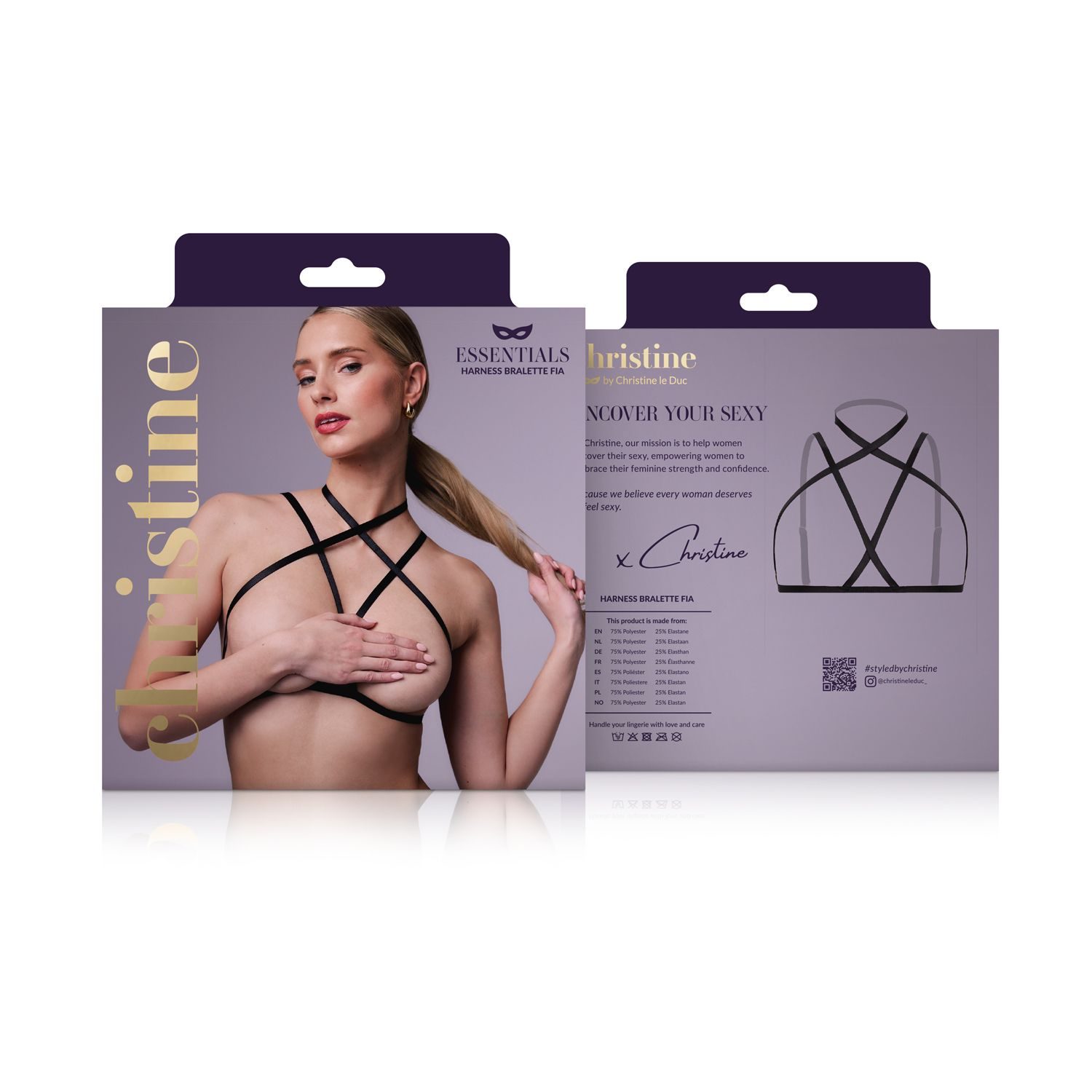 Christine - Strappy Harness Bralette Fia - zwart - afbeelding 8