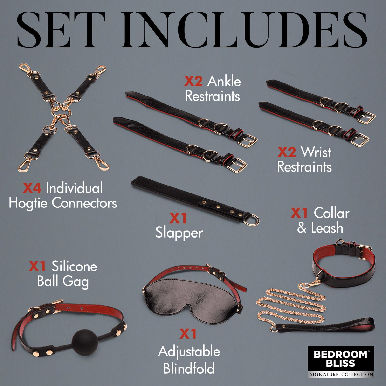 XR Brands - Lover's Luxe Bondage Set - Zwart - afbeelding 3