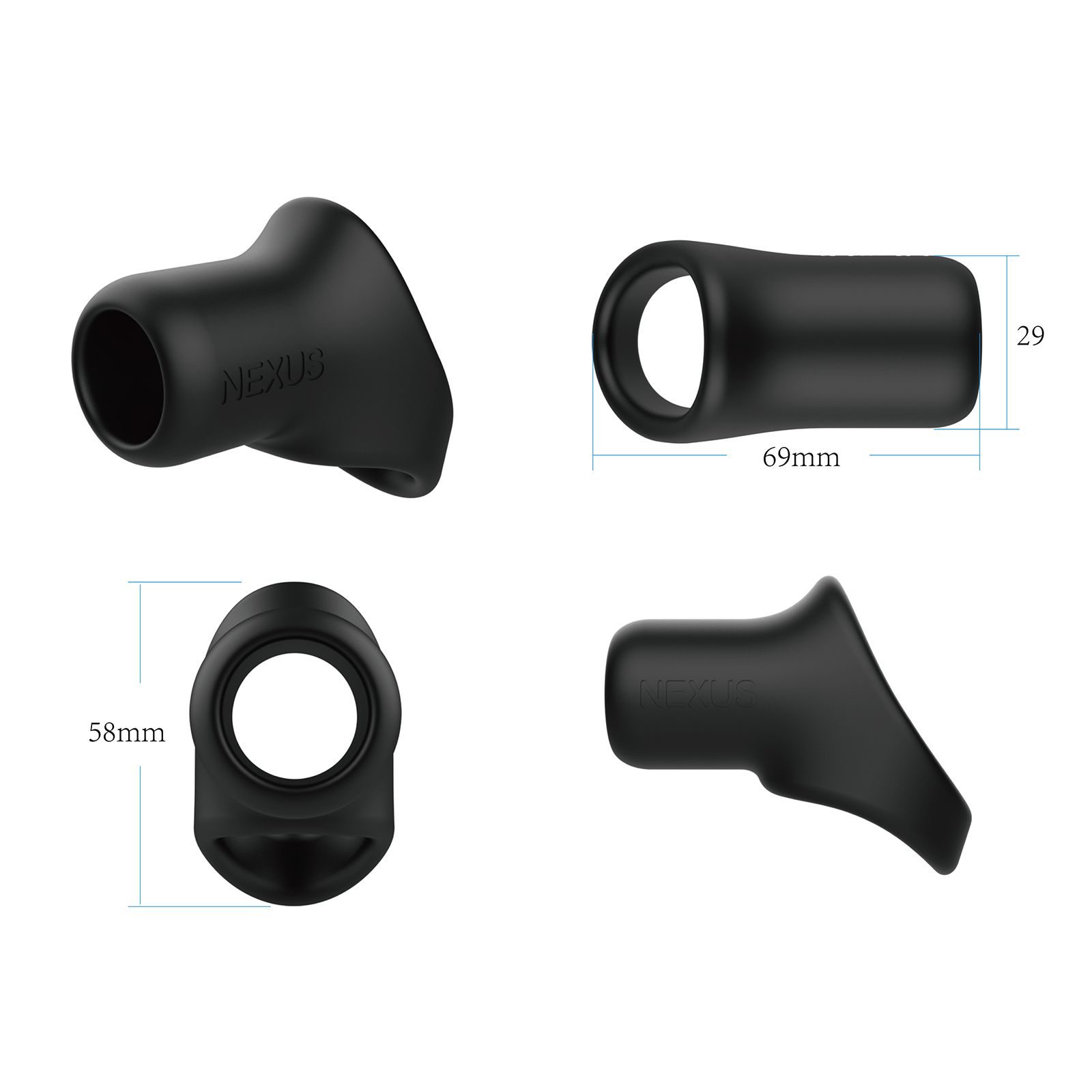 Nexus - RISE Siliconen Cock en Balls houder - Zwart - afbeelding 3